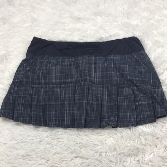 Lululemon Speed Skirt Coal Pig Pink Shale Stripe - Picture 2 of 8